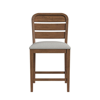Picket House Furnishings -  Thorin Counter Chair with Light Grey Fabric in Brown Set of 2 - D-18900-5-CSC view 3