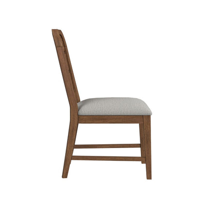 Picket House Furnishings -  Thorin Dining Side Chair with Light Grey Fabric in Brown Set of 2 - D-18900-5-SC view 4