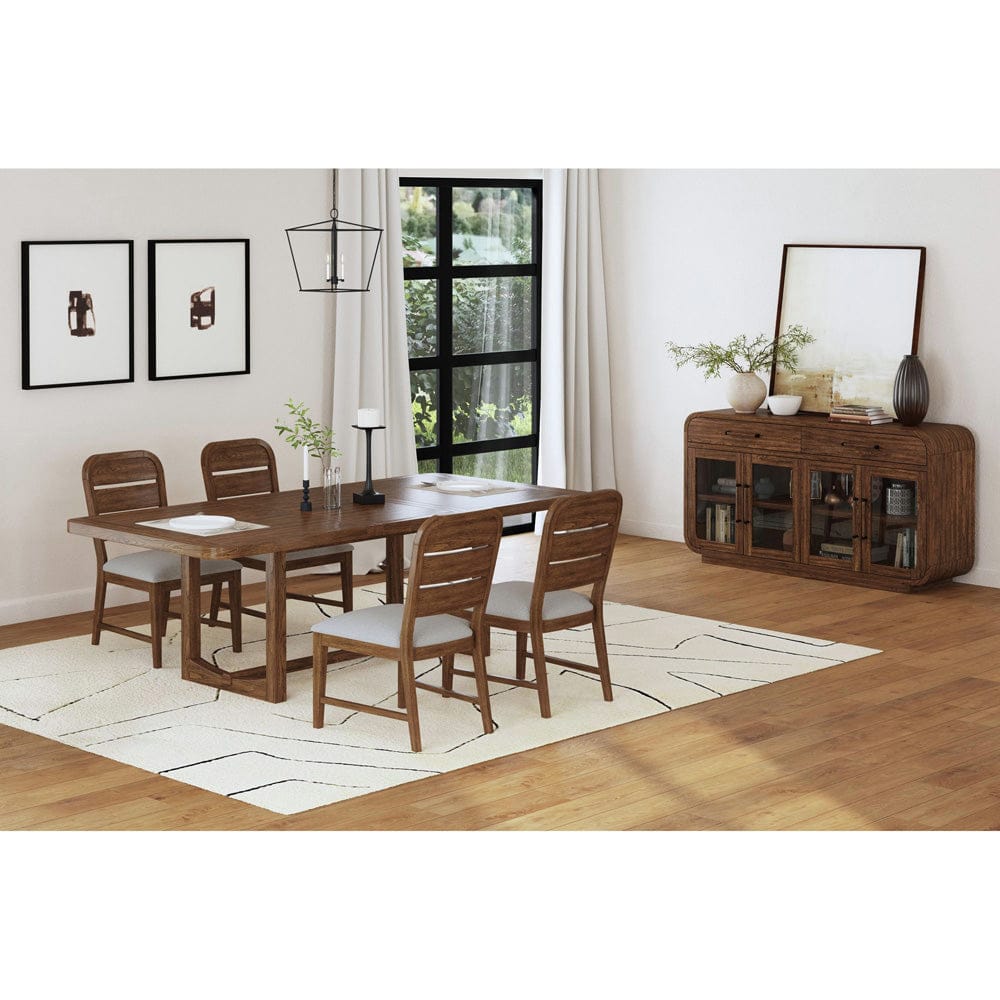 Picket House Furnishings -  Thorin Dining Side Chair with Light Grey Fabric in Brown Set of 2 - D-18900-5-SC view 5