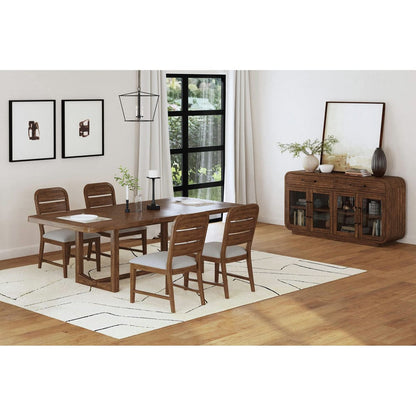 Picket House Furnishings -  Thorin Dining Side Chair with Light Grey Fabric in Brown Set of 2 - D-18900-5-SC view 5