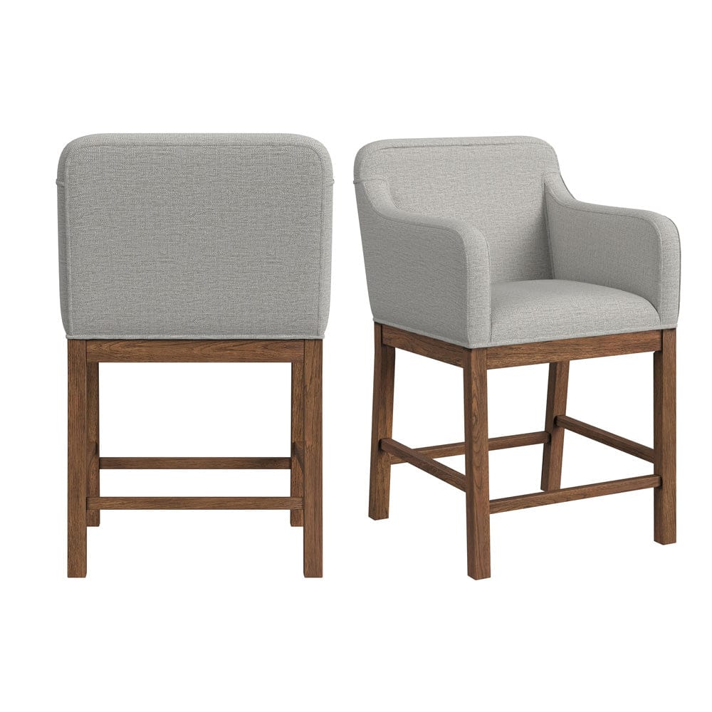Picket House Furnishings -  Thorin UPH Counter Chair with Light Grey Fabric in Brown Set of 2 - D-18900-5-CAC view 1