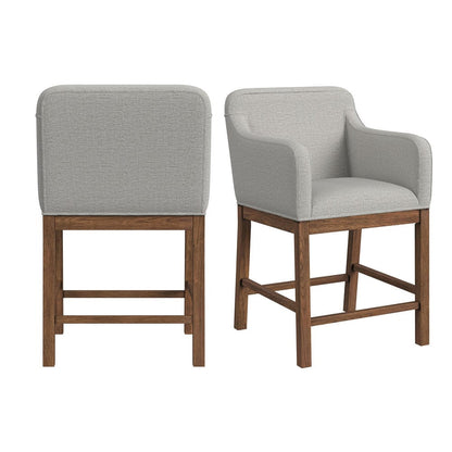Picket House Furnishings -  Thorin UPH Counter Chair with Light Grey Fabric in Brown Set of 2 - D-18900-5-CAC view 1