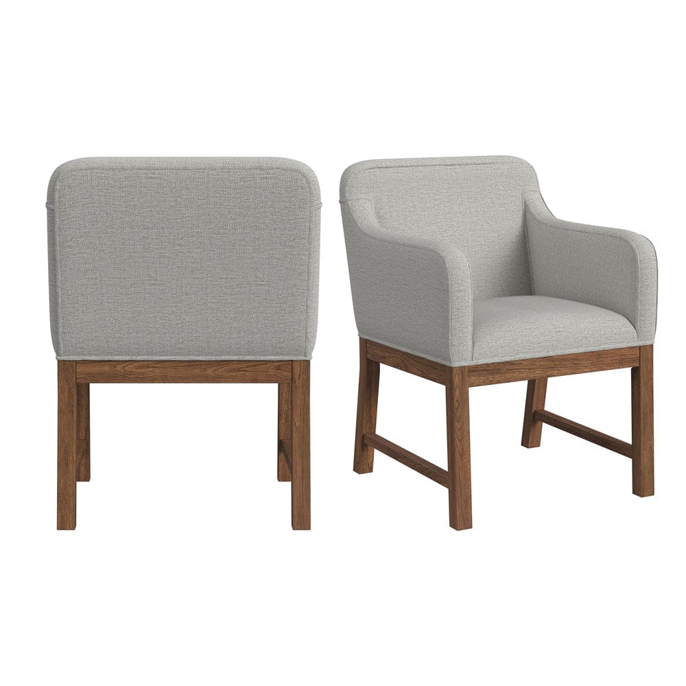 Picket House Furnishings -  Thorin UPH Dining Chair with Light Grey Fabric in Brown Set of 2 - D-18900-5-AC view 1