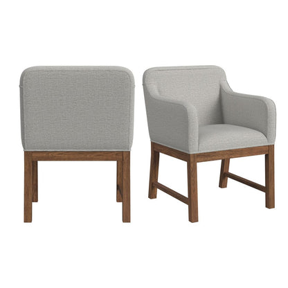 Picket House Furnishings -  Thorin UPH Dining Chair with Light Grey Fabric in Brown Set of 2 - D-18900-5-AC view 1