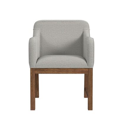Picket House Furnishings -  Thorin UPH Dining Chair with Light Grey Fabric in Brown Set of 2 - D-18900-5-AC view 3
