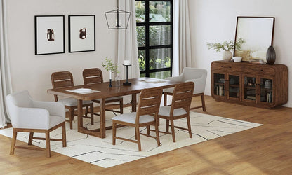 Picket House Furnishings -  Thorin UPH Dining Chair with Light Grey Fabric in Brown Set of 2 - D-18900-5-AC view 7
