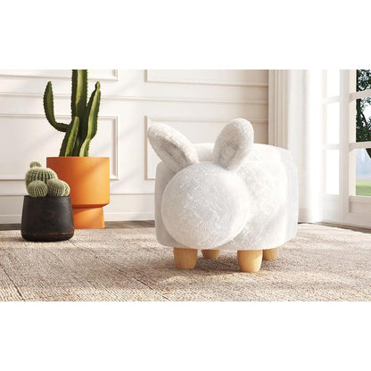 Picket House Furnishings - Thumper Rabbit Storage Stool in White - Y-13890-7-ST veiw 1