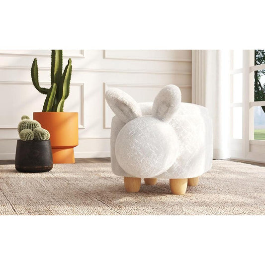Picket House Furnishings - Thumper Rabbit Storage Stool in White - Y-13890-7-ST veiw 1