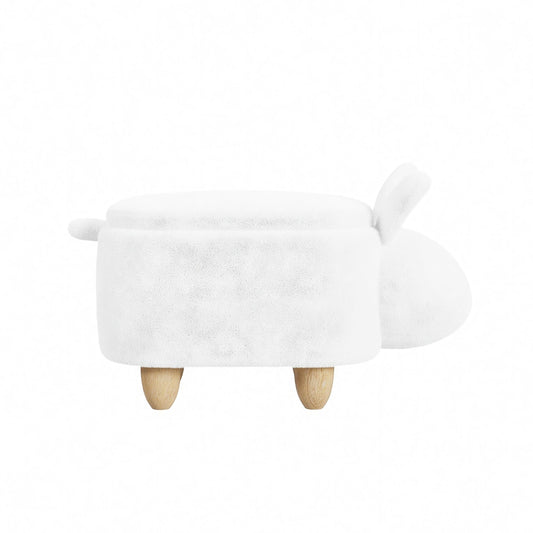 Picket House Furnishings - Thumper Rabbit Storage Stool in White - Y-13890-7-ST veiw 2