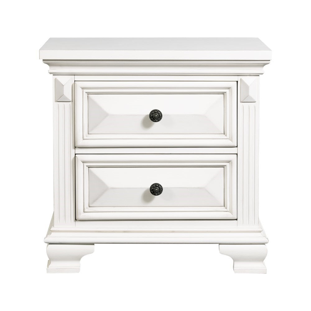 Picket House Furnishings - Trent 2-Drawer Nightstand in White - CY750NS veiw 2