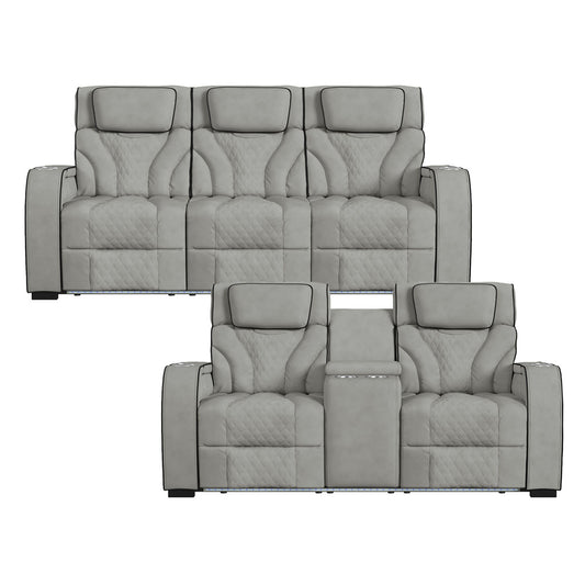 Picket House Furnishings - Tundra 2PC Living Room Set in Simba Taupe and Black Welt-Sofa & Loveseat - U-19190-11107-2PC view 1