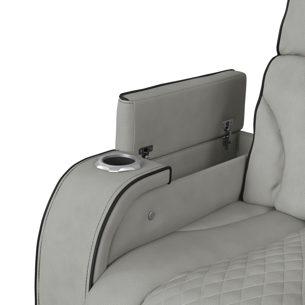 Picket House Furnishings - Tundra  Motion Recliner with LED in Simba Taupe and Black Welt - U-19190-11107-105 view 6