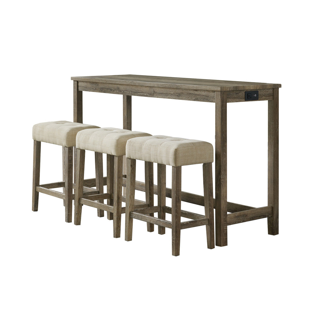 Picket House Furnishings - Turner Multipurpose Bar Table Set in Natural - CDOL100BTSP view 1