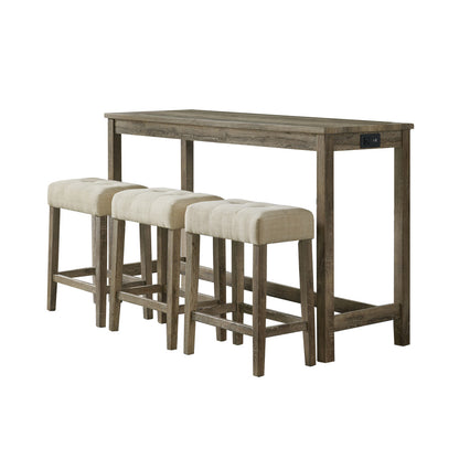 Picket House Furnishings - Turner Multipurpose Bar Table Set in Natural - CDOL100BTSP view 1