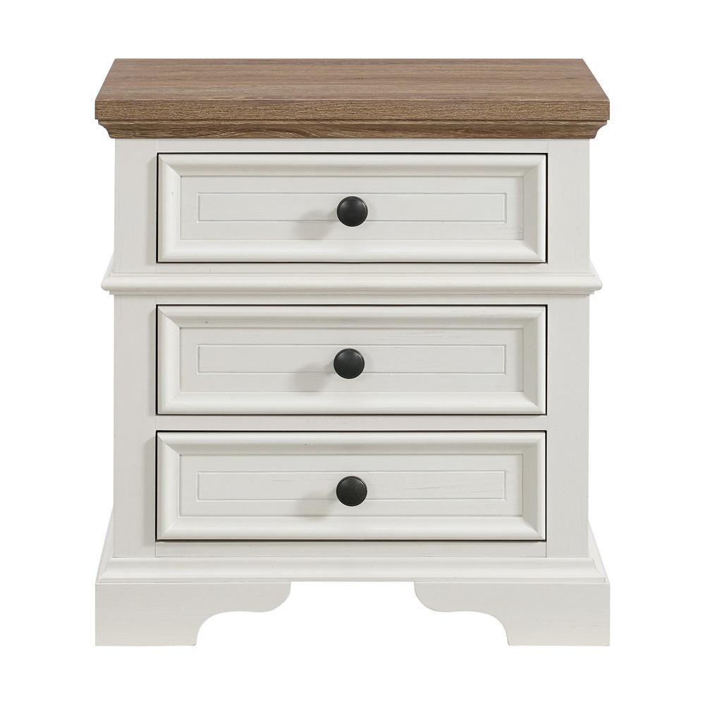 Picket House Furnishings - Ulysses Youth 3-Drawer Nightstand in Brown and White - Y-13160-7-NS veiw 2