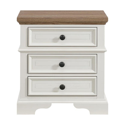 Picket House Furnishings - Ulysses Youth 3-Drawer Nightstand in Brown and White - Y-13160-7-NS veiw 2