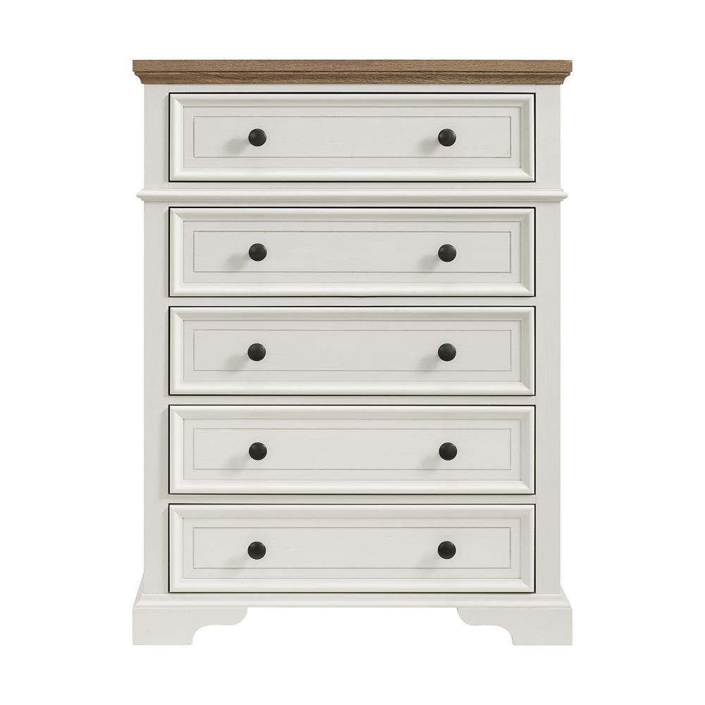 Picket House Furnishings - Ulysses Youth 5-Drawer Chest in Brown and White - Y-13160-7-CH veiw 2