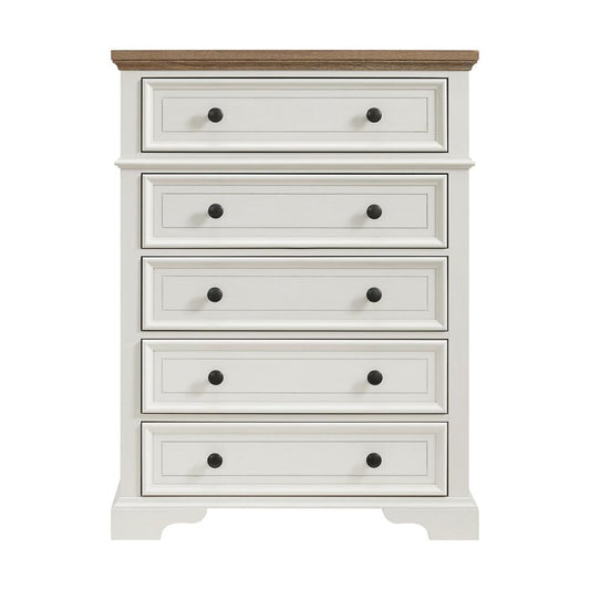 Picket House Furnishings - Ulysses Youth 5-Drawer Chest in Brown and White - Y-13160-7-CH veiw 2