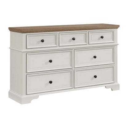 Picket House Furnishings - Ulysses Youth 7-Drawer Dresser in Brown and White - Y-13160-7-DR veiw 1