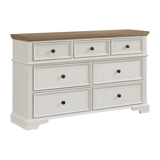 Picket House Furnishings - Ulysses Youth 7-Drawer Dresser in Brown and White - Y-13160-7-DR veiw 1