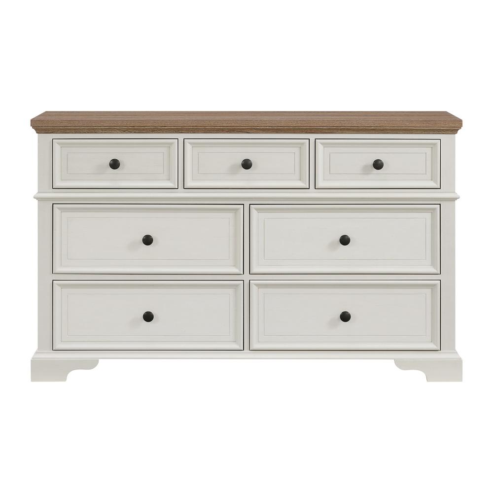 Picket House Furnishings - Ulysses Youth 7-Drawer Dresser in Brown and White - Y-13160-7-DR veiw 2