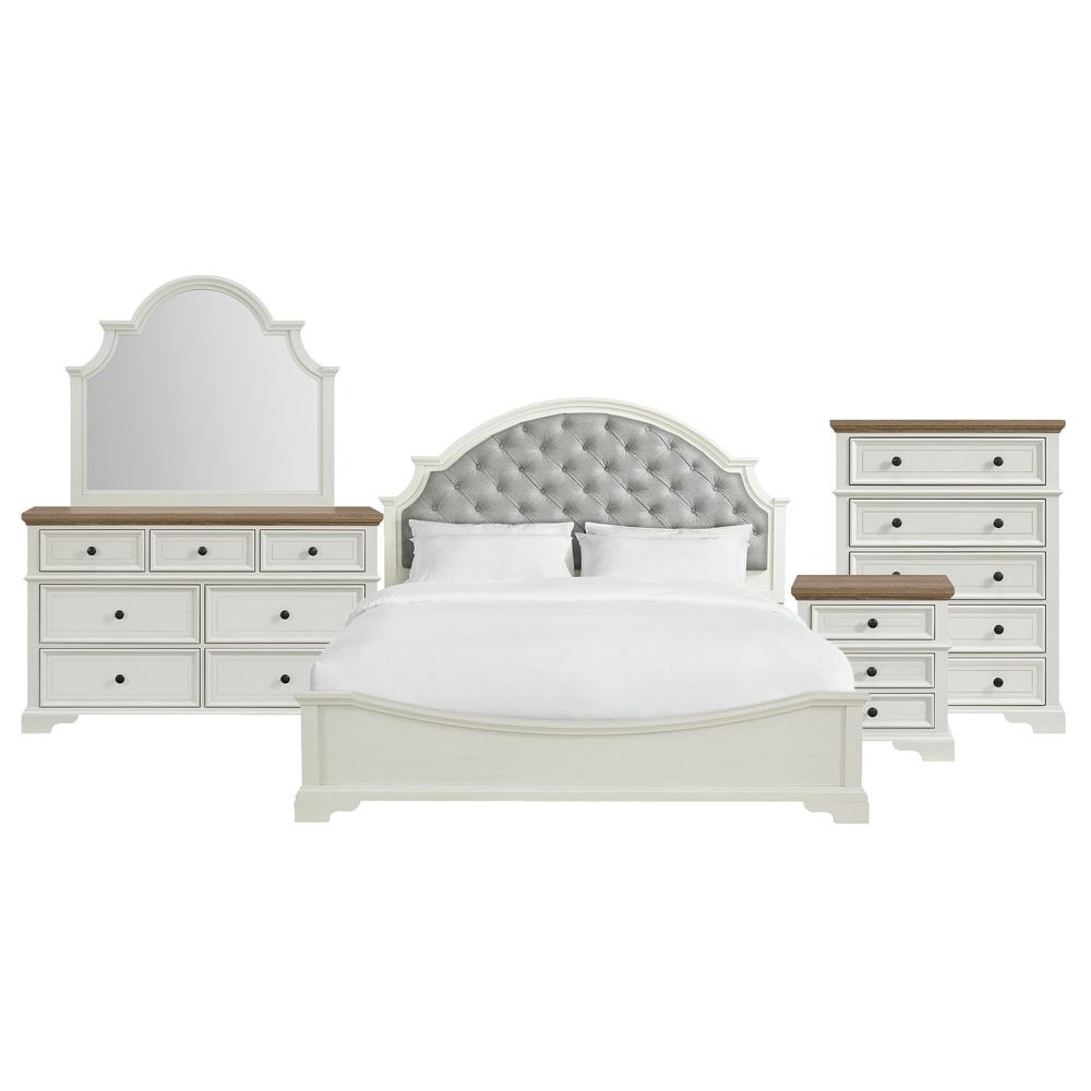 Picket House Furnishings - Ulysses Youth King UPH 5PC Bedroom Set in White - Y-13160-7-KUB-5PC veiw 1