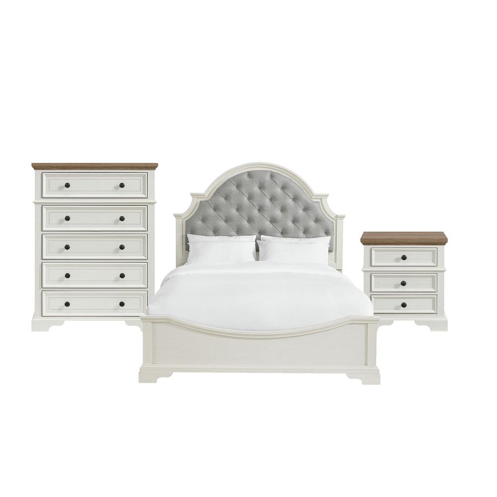 Picket House Furnishings - Ulysses Youth Queen UPH 3PC Bedroom Set in White - Y-13160-7-QUB-3PC veiw 1