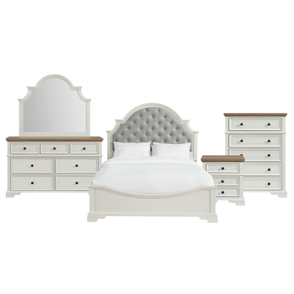 Picket House Furnishings - Ulysses Youth Queen UPH 5PC Bedroom Set in White - Y-13160-7-QUB-5PC veiw 1