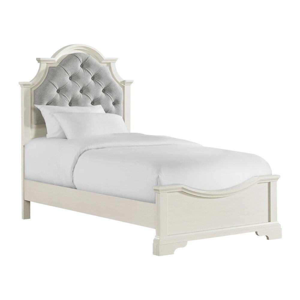 Picket House Furnishings - Ulysses Youth Twin UPH 5PC Bedroom Set in White - Y-13160-7-TUB-5PC veiw 2