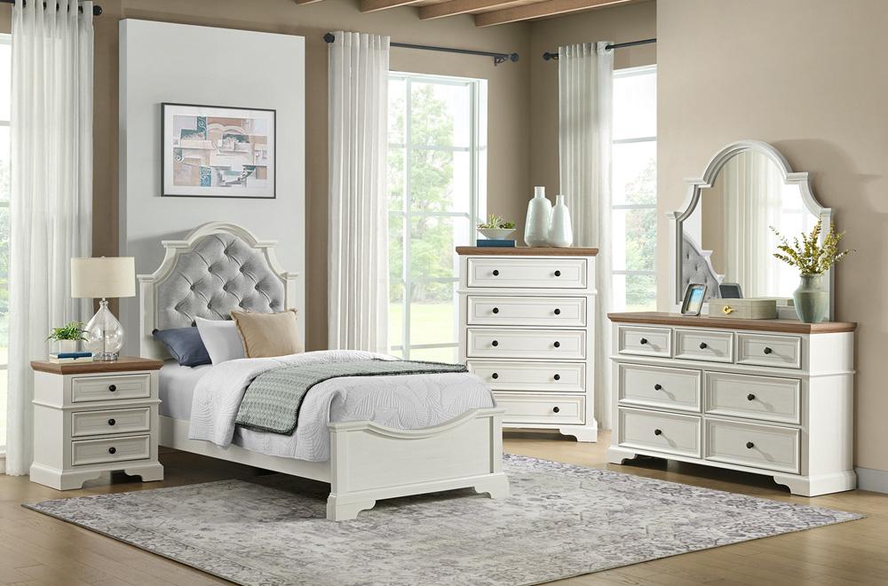Picket House Furnishings - Ulysses Youth Twin UPH Bed in White - Y-13160-7-TUB veiw 3