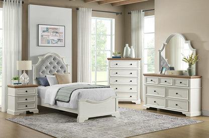 Picket House Furnishings - Ulysses Youth Twin UPH Bed in White - Y-13160-7-TUB veiw 3