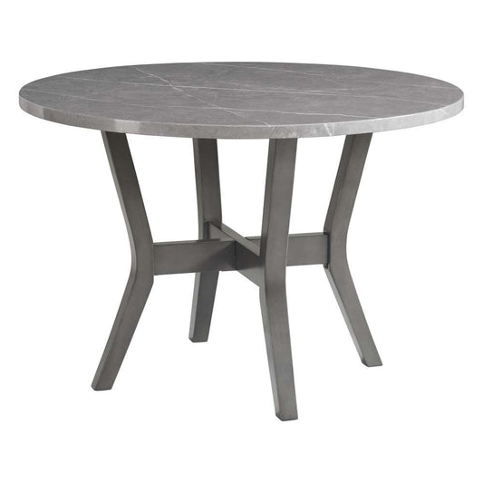 Picket House Furnishings - Vania 5PC Round Dining Set With Faux Marble Top in Brushed Grey - D-2950-3-5DS veiw 2