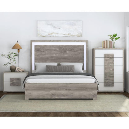 Picket House Furnishings - Vega Queen 3PC Bedroom Set with LED in Dual Tone - B-16010-7-QBL-3PC veiw 1