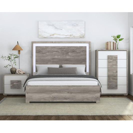 Picket House Furnishings - Vega Queen 3PC Bedroom Set with LED in Dual Tone - B-16010-7-QBL-3PC veiw 1