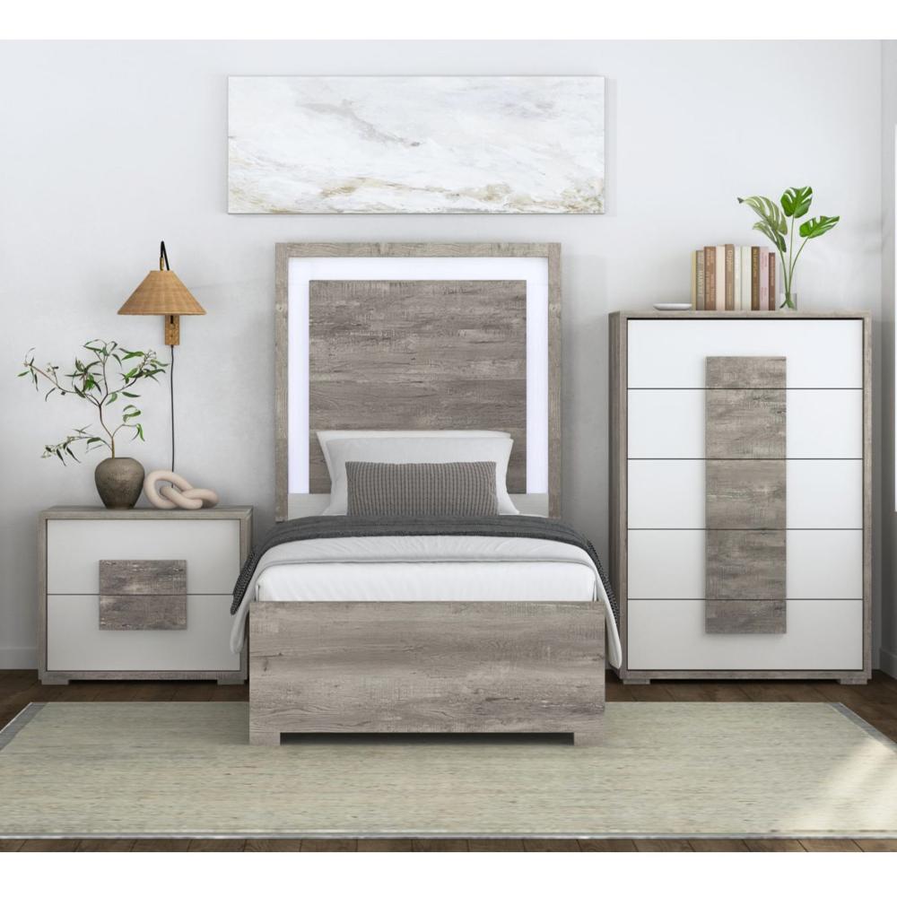 Picket House Furnishings - Vega Twin 3PC Bedroom Set with LED in Dual Tone - B-16010-7-TBL-3PC veiw 1