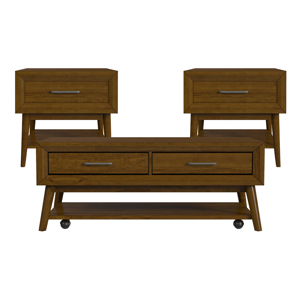 Picket House Furnishings - Veronica 3PC Occasional Table Set in Walnut-Coffee Table & Two End Tables - T-16550-5-3PC view 1