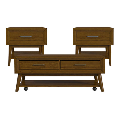 Picket House Furnishings - Veronica 3PC Occasional Table Set in Walnut-Coffee Table & Two End Tables - T-16550-5-3PC view 1