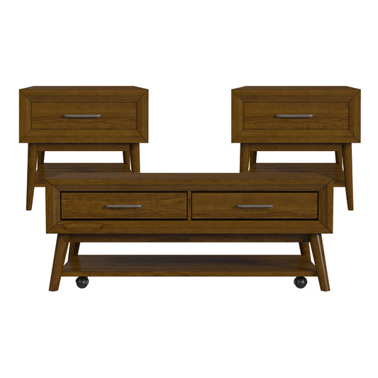 Picket House Furnishings - Veronica 3PC Occasional Table Set in Walnut-Coffee Table & Two End Tables - T-16550-5-3PC view 1