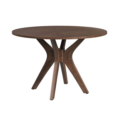 Picket House Furnishings -  Veronica 5PC Standard Height Dining Set in Walnut-Round Table and Four Avocado Fabric Chairs - D-16550-5-RDT-SCA-5PC view 2