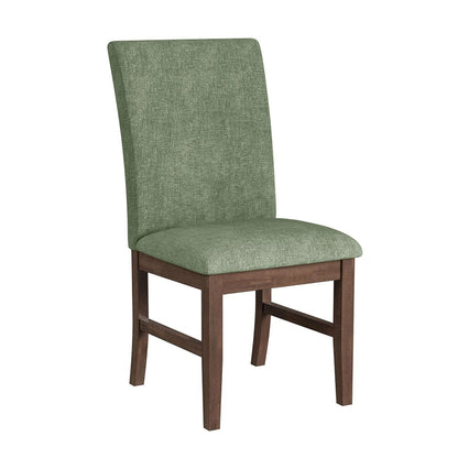 Picket House Furnishings -  Veronica 7PC Standard Height Dining Set in Walnut-Rectangular Table and Six Avocado Fabric Chairs - D-16550-5-DT1-SCA-7PC view 3