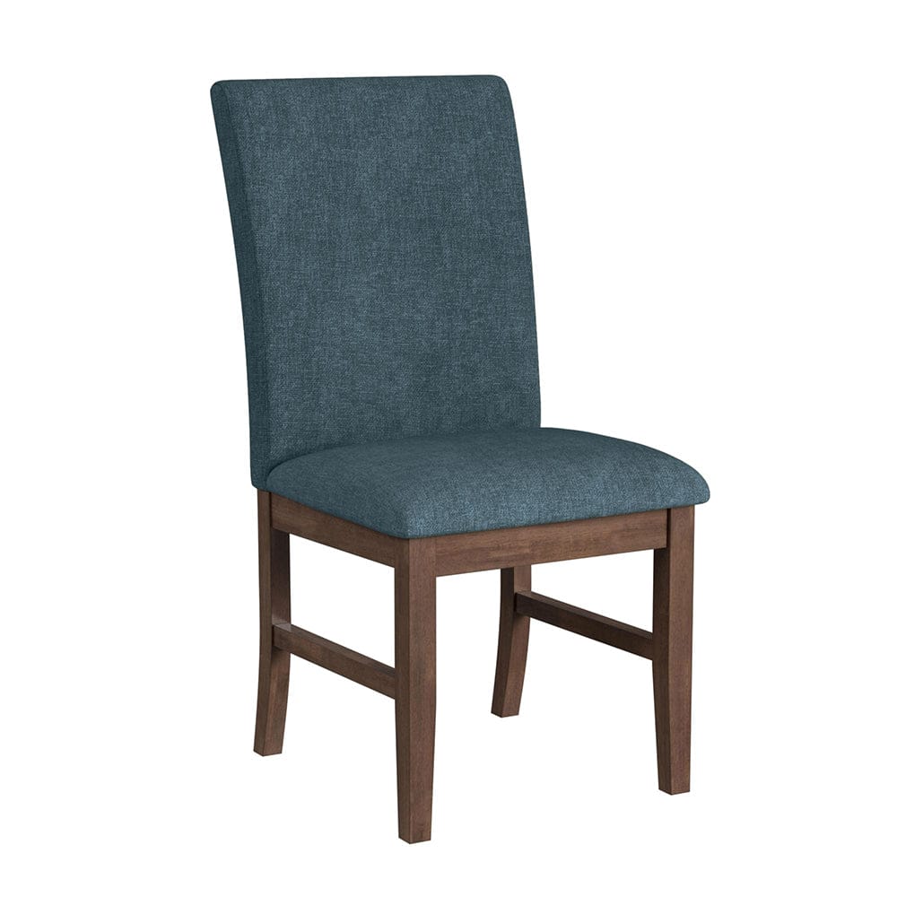 Picket House Furnishings -  Veronica 7PC Standard Height Dining Set in Walnut-Rectangular Table and Six Denim Blue Fabric Chairs - D-16550-5-DT1-SCB-7PC view 3