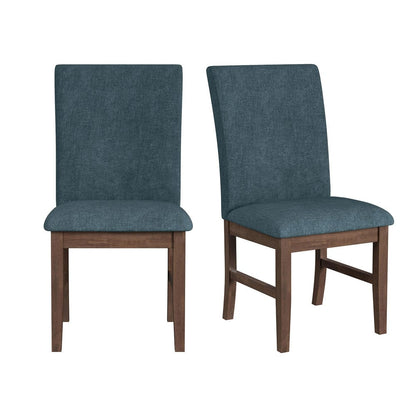 Picket House Furnishings -  Veronica Dining Side Chair with Denim Blue Fabric in Walnut Set of 2 - D-16550-5-SCB view 1