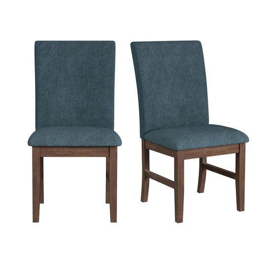 Picket House Furnishings -  Veronica Dining Side Chair with Denim Blue Fabric in Walnut Set of 2 - D-16550-5-SCB view 1