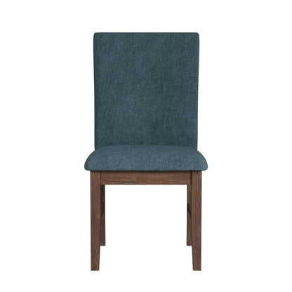 Picket House Furnishings -  Veronica Dining Side Chair with Denim Blue Fabric in Walnut Set of 2 - D-16550-5-SCB view 3