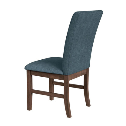 Picket House Furnishings -  Veronica Dining Side Chair with Denim Blue Fabric in Walnut Set of 2 - D-16550-5-SCB view 4