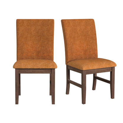 Picket House Furnishings -  Veronica Dining Side Chair with Orange Fabric in Walnut Set of 2 - D-16550-5-SCR view 1