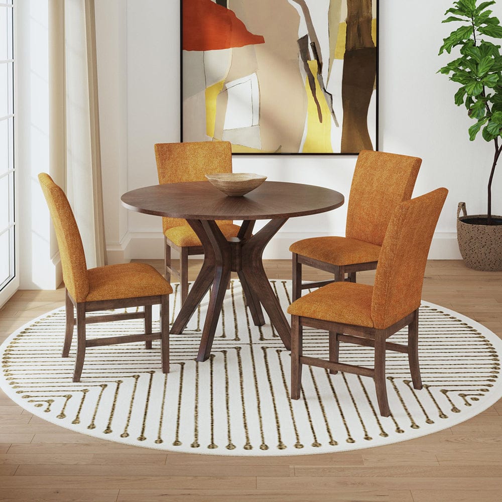 Picket House Furnishings -  Veronica Dining Side Chair with Orange Fabric in Walnut Set of 2 - D-16550-5-SCR view 8