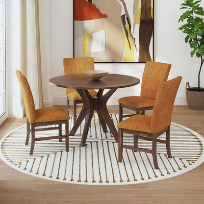 Picket House Furnishings -  Veronica Dining Side Chair with Orange Fabric in Walnut Set of 2 - D-16550-5-SCR view 8