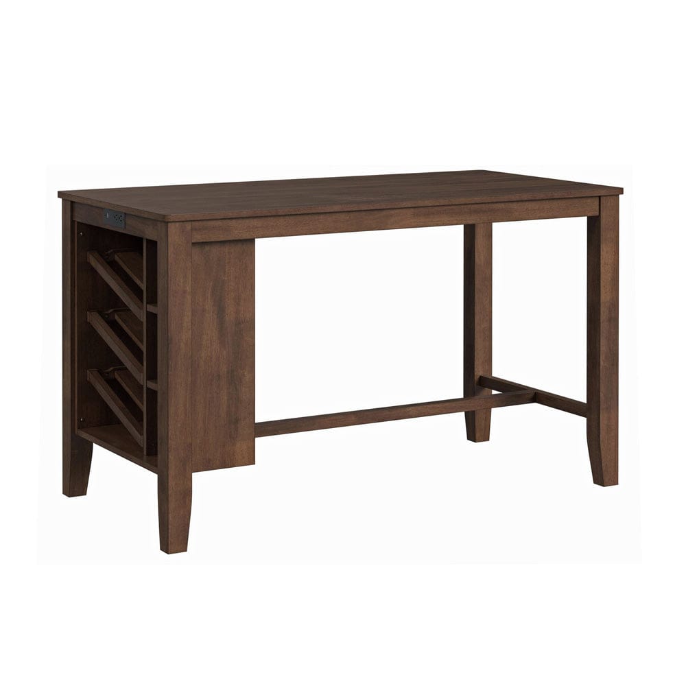 Picket House Furnishings -  Veronica Kitchen Island & 2 Counter Stools with Dark Grey Fabric in Walnut - D-16550-5-KI view 2