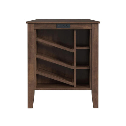 Picket House Furnishings -  Veronica Kitchen Island & 2 Counter Stools with Dark Grey Fabric in Walnut - D-16550-5-KI view 4